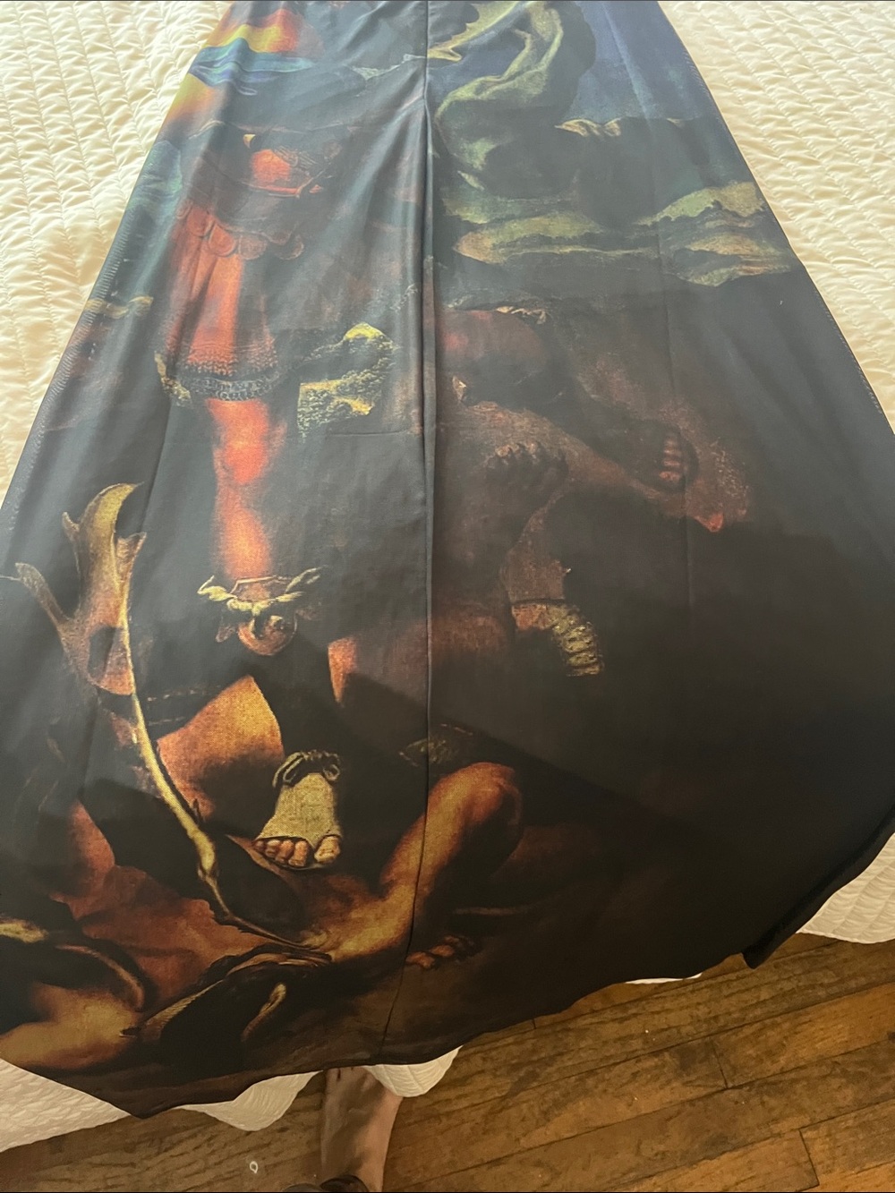 Killstar Black Maxi Dress with Multi-Color Renaissance Graphic - Picture 4 of 7
